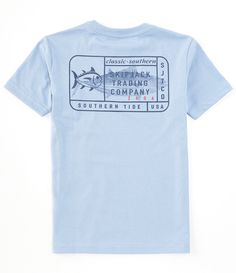 From Southern Tide&#x2C; this t-shirt features:Crew necklineShort sleevesGraphic artwork on the front and backPullover constructionStraight hemCotton/polyesterMachine wash/tumble dryImported. Nike Winter Jackets, Beachy Clothes, Hangout Ideas, Grand Turk, Best Friends Brother, Kids Shirts Boys, School Clothes, Southern Tide, Birthday List