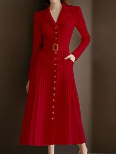 Elegant High Elasticity Sweater Maxi Dress With Belt Sweater Maxi Dress, Long Sleeve Sweater Dress, Business Attire, Vintage Looks, Crochet Clothes, Classy Outfits, Fashion Illustration, Evening Gowns, Chic Outfits