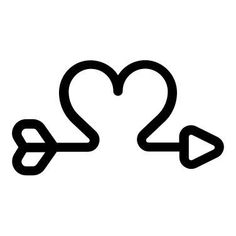 two heart shaped arrows with one arrow pointing to the other