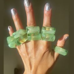 100% Nickel Free  Funky Acrylic Ring, Retro Resin Rings, Rings for Women and Men, Minimalist Resin Rings,  Vintage Chunky Ring,Ink Floral Color Ring For Summer Our rings are standard sizes, order your normal size. DETAILS: -comfortable to wear -safe for sensitive skin -size 6,7,8 -extremely versatile for all your fashion needs!  📬 Packaging: The ring comes carefully packaged in a padded carton box wrapped in bubble wrap with a small jewelry bag to store the necklace in.Thank you❤️ Follow my ins Trendy Party Crystal Ring, Trendy Plastic Ring Jewelry, Trendy Green Rings For Party, Trendy Resin Rings For Party, Green Rings For Summer Gifts, Green Rings Suitable For Summer Gifts, Green Rings As Summer Gift, Trendy Green Rings As A Gift, Trendy Resin Ring Jewelry