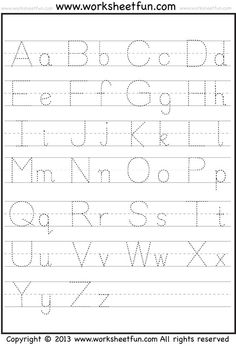 the alphabet worksheet for children to learn how to write and draw letters with numbers