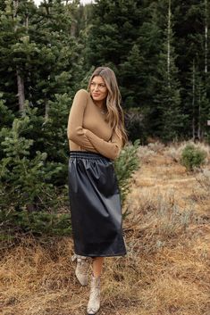 Dancing in the Moonlight Vegan Leather Skirt – ROOLEE Statement Skirt, Vegan Leather Skirt, Dancing In The Moonlight, Black Leather Skirts, Crewneck Sweater, Love A