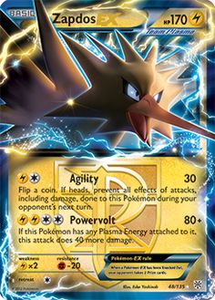 the pokemon trading card features an image of a black and white cat with lightning in its eyes