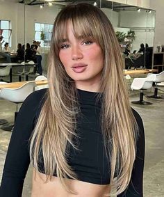 40 Cutest Ways to Pair Straight Hair With Bangs Long Straight Hair With Bangs, Straight Hair With Bangs, Long Haircuts With Bangs, 2023 Hair, Straight Hair Cuts, Straight Bangs, Hair With Bangs, Curly Bob Hairstyles