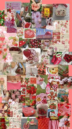 a collage of pictures with hearts and other things