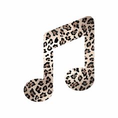 an animal print musical note on a white background with the letter's lowercase