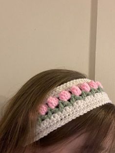 Crochet Headband Tulip, Crochet Ideas Headbands, Cute Accessories Hair, Etsy Hair Accessories, Crotchet Ideas Projects Easy, Cute Little Crochet Gifts, Crochet Cute Headband, Crochet Cute Accessories, Hair Crochet Accessories