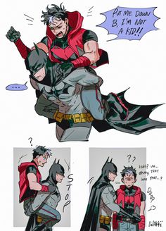 the comic page shows batman being hugged by his friend