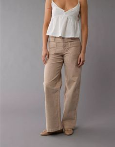 AE Stretch Corduroy Low-Rise Baggy Wide-Leg Pant Spring Corduroy Relaxed Fit Jeans, Casual Mid-rise Corduroy Bottoms, Casual Mid-rise Corduroy Jeans, Relaxed Fit Corduroy Casual Jeans, Casual Relaxed Fit Corduroy Jeans, High Rise Relaxed Fit Corduroy Bottoms, Relaxed Fit Corduroy Bottoms For Everyday, Everyday Corduroy Bottoms With Pockets, Casual Corduroy Pants With Five Pockets