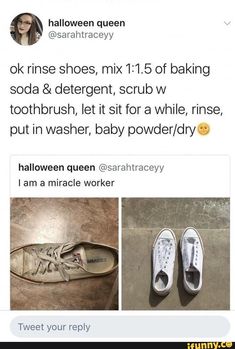 Clean White Converse, Cleaning White Shoes, How To Clean White Converse, How To Clean White Shoes, Survival Life Hacks, Everyday Hacks, Teen Life Hacks, Household Cleaning Tips, White Converse