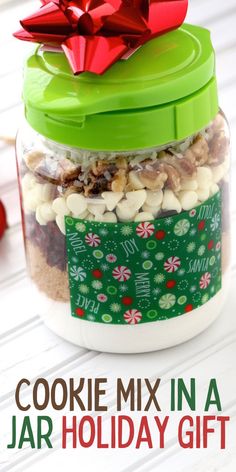 cookie mix in a jar for holiday gifts