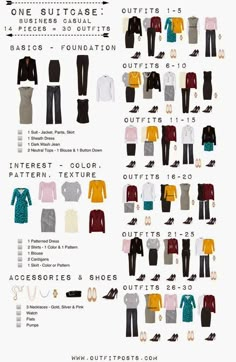 Mode Ab 50, One Suitcase, Mode Tips, 30 Outfits, Clothes And Shoes, Fashion Capsule, Travel Wardrobe, Dress For Success, Work Wardrobe