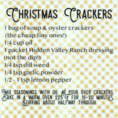 a recipe for christmas crackers with instructions