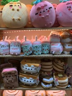 there are many hello kitty shoes on the shelves