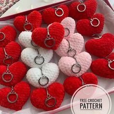 Crochet heart keychain free pattern