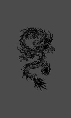 a black and white drawing of a dragon