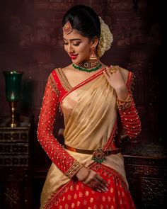 Bride Traditional Poses, Bride Possess Wedding, Half Saree Function Poses, Half Saree Ceremony Stills, Half Saree Poses Photoshoot Ideas, Bridal Poses Photography, Single Bride Poses, Puberty Function Photography, Bridal Stills