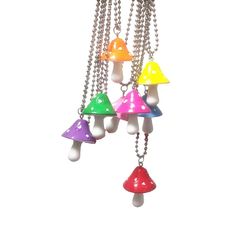 PRICES MAY VARY. Material: These necklaces are made of stainless steel and resin. They are unleaded, nickle-free, not easy allergy, silver polished art make color bright and shiny. you can wear them together or share with your friends. Size:Chain perimeter 23.4inches(60cm),pendant size:1.56*1.17"(4.2*3cm),Weight:1.96oz(56g)/pcs,Every detail has been fine-tuned for maximum quality, longevity. Catch eyes: creative mushroom necklace will catch your audience's eyes even. It’s the perfect addition to Vegetable Jewelry, Mushroom Vegetable, Mushroom Necklace, Beads Candy, Mushroom Jewelry, Candy Jewelry, Make Color, Necklace Handmade, Jewelry For Women