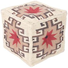 a decorative cube with red leaves on it