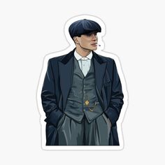 a man in a suit and hat sticker