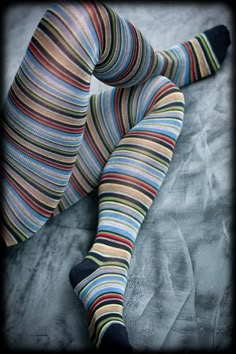 Colored Stockings Outfit Tights, Stripe Tights, Coloured Tights, Coloured Tights Aesthetic, Colourful Tights, Colourful Tights Outfit Aesthetic, 60s Colorful Tights, Playful Multicolor Fitted Tights