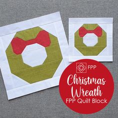 This Christmas wreath quilt block is ideal for making a wall hanging or adding to Christmas sampler style quilt. PDF pattern comes with two block sizes. Click the link for more details.