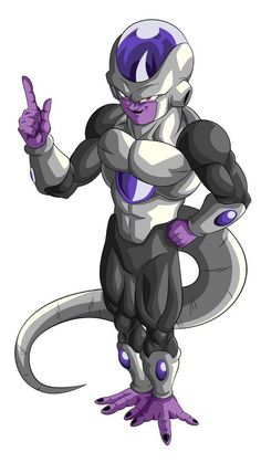 an image of a cartoon character with purple and white colors on it's body