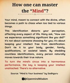 a poster with the words how one can master the'mind'written on it