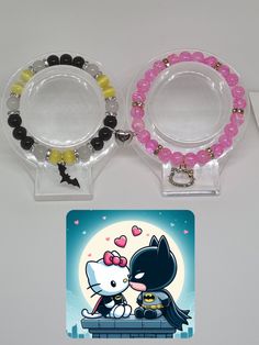 Hello Kitty Matching Bracelets, Hello Kitty Matching, Diy Charm Bracelet, Indian Aesthetic, Pretty Bracelets, Bracelet Crafts, Pretty Jewellery, Stretch Bracelets