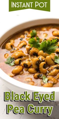 black eyed pea curry in a white bowl