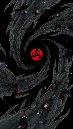 an image of a group of people in the middle of a spiral formation with blood on it