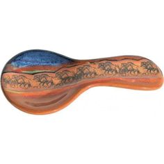 Glazed pottery ceramic spoon rest with running horses. Made in the USA. Your Western Decor Open Range, Pottery Collection, Running Horses, Horse Designs, Pottery Making, Western Decor, Kitchen Countertop, Wild Horses, Kitchen Items