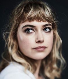 Imogen Poots Baby Bangs Long Hair, Imogen Poots, Curly Bangs, How To Style Bangs, Curly Hair With Bangs, Sirius Black, Short Curly Hair, Long Curly Hair, Studio Portraits