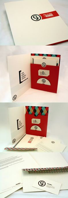 three different views of envelopes with paper on them