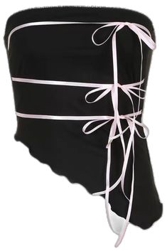 Tube Top Design, Top Design, Black Top, Tube Top, Bow Tie, Strapless Top, Tops Designs, Turn Ons, Black