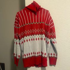 This Is A Never Worn Brand New Sweater, It Is A Men’s Medium. It Is A Product Of Shein And Is Really Soft And Comfortable. Shein Sweater, Turtleneck Sweater, Colorful Sweaters, Red Green, Men Sweater, Turtle Neck, Man Shop, Brand New, Green