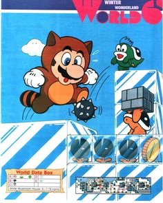 an advertisement for the nintendo game mario world