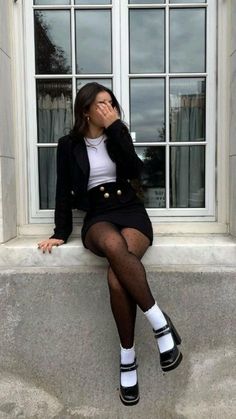 Mary Jane Shoes Outfit, Cute Simple Outfits, Fall Fashion Outfits, Girly Outfits, Lookbook Outfits, Preppy Outfits, Outfits Casuales