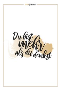 the phrase du best merr as du denkst in black and gold on a white