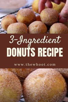 three ingredient donuts recipe on a cooling rack