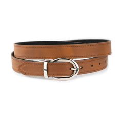 Elevate your style with our Light Brown Black Reversible Belt for Women, a versatile and chic accessory crafted from genuine leather. This double-sided belt features a warm light brown on one side and a classic black on the reverse, offering two elegant options for any occasion. With a width of 1 1/8" (3.0 cm), this belt ensures a comfortable and flattering fit, making it perfect for both casual outfits and more formal attire. The sleek nickel silver buckle adds a polished finish, while the reve Elegant Bridle Leather Belts For Work, Elegant Bridle Leather Work Belts, Elegant Everyday Leather Belt, Elegant Brown Belt For Everyday Use, Chic Leather Belt Buckle For Business, Elegant Leather Belts For Everyday Use, Reversible Belt, Dress Belt, Nickel Silver