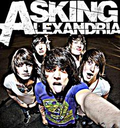 the poster for asking alexandria shows an image of several young men with their mouths open