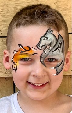 Face Painting Characters, Face Paint Reference, Quick Face Paint Ideas, Kids Facepainting Ideas Simple, Fast Easy Face Paint Designs, Medieval Face Paint Ideas, Cheek Face Painting Ideas, Lisa Frank Face Paint