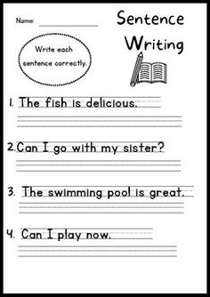 sentence writing worksheet for students to practice their english and spanish language workbooks