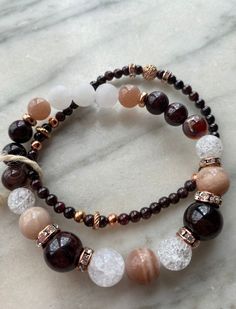 Elegant Brown Wrap Bracelet As A Gift, Trendy Brown Round Beads Jewelry, Trendy Brown Round Bead Jewelry, Trendy Brown Round Bead Bracelets, Trendy Brown Round Beaded Bracelets, Elegant Brown Stretch Bracelet With Gemstone Beads, Brown Round Bracelets For Jewelry Making, Stone Bracelet Ideas, Gemstone Bracelets Ideas