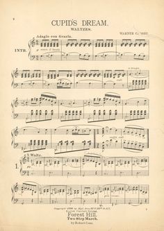 an old sheet music page with musical notations