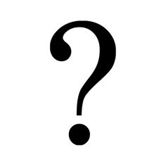 a black question mark on a white background