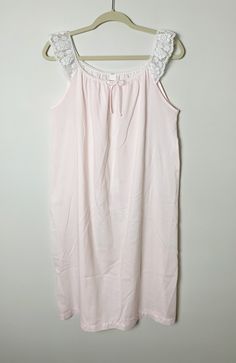 Description: Vintage 60s pink with white lace trim shoulder straps nightgown dress. Condition:  Very good. (Please see all pics).  Measurements: Approx. Length: 39" HPS, Chest (Flat across the underarm): 20 1/2"  ALL SALES FINAL - Please check and compare measurements to something you own before purchasing. Most of my products are vintage/used, so please check pictures and feel free to ask questions. Thank you. Night Gowns For Women, 60s Nightgown, Nightgown Dress, Cute Pjs, Vintage Nightgown, Women's Nightgowns, Rose Vintage, Lace Camisole, Vintage 60s