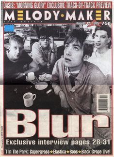 the front page of melody maker magazine with an ad for blun on it's cover