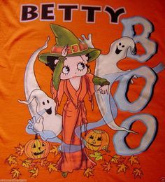 an orange t - shirt with the words betty boo on it and ghost's